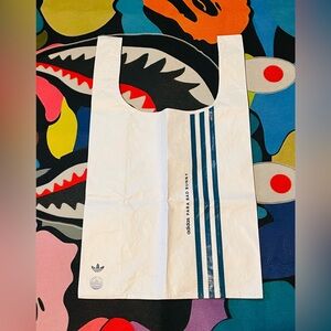 Adidas Para Bad Bunny White Tote with Blue Stripes